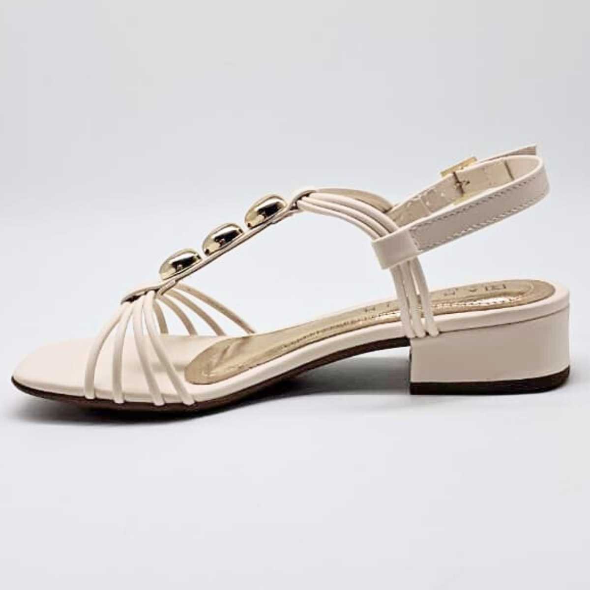 Sandália Feminina Ramarim Salto Baixo Estilo Leve 25-48203 Coconut 2