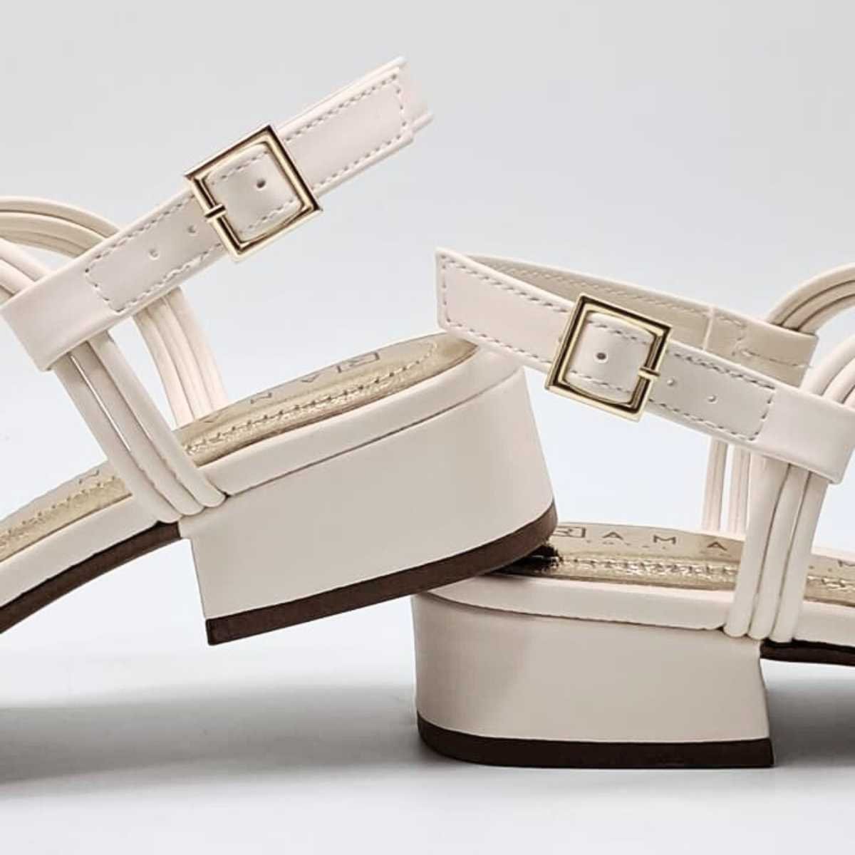Sandália Feminina Ramarim Salto Baixo Estilo Leve 25-48203 Coconut 5