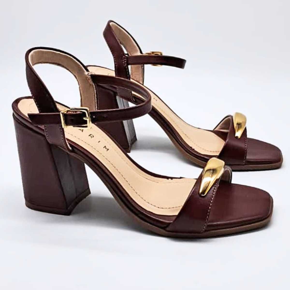 Sandália Feminina Ramarim Salto Médio Elegante 25-41202 Marrom 5