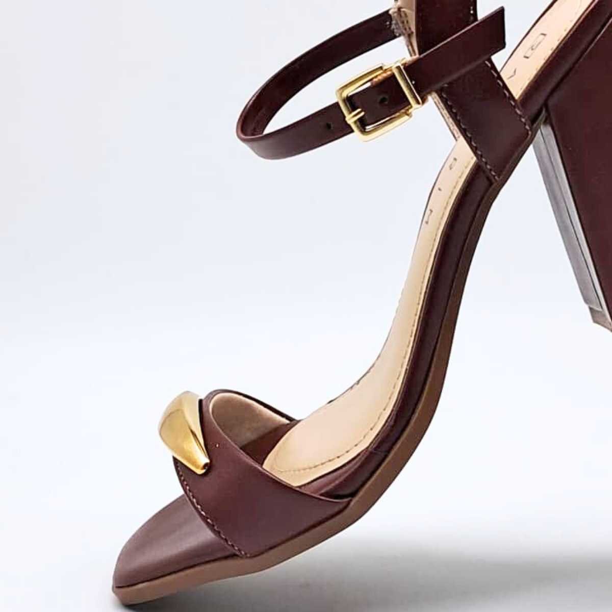 Sandália Feminina Ramarim Salto Médio Elegante 25-41202 Marrom 6