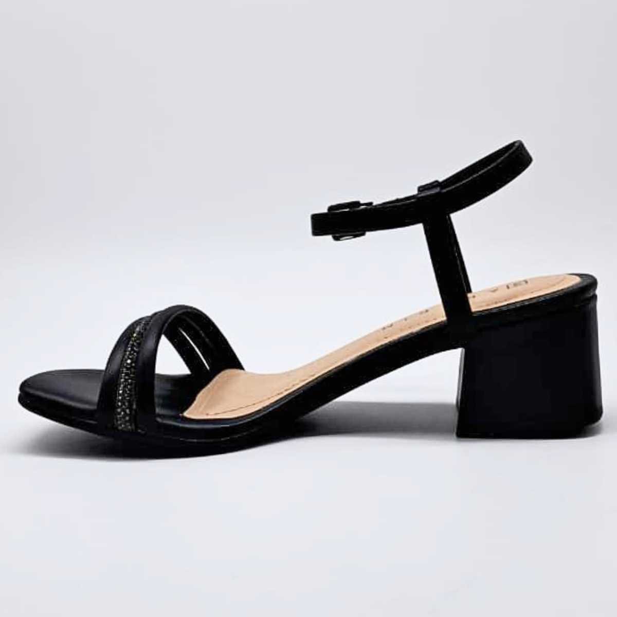 Sandália Feminina Ramarim Salto Baixo Conforto 25-30202 Preto 2