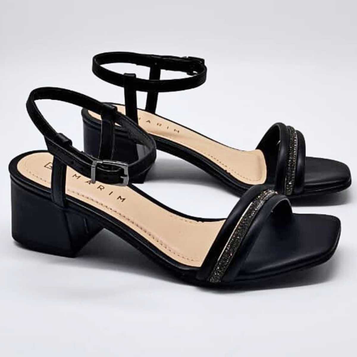 Sandália Feminina Ramarim Salto Baixo Conforto 25-30202 Preto 3