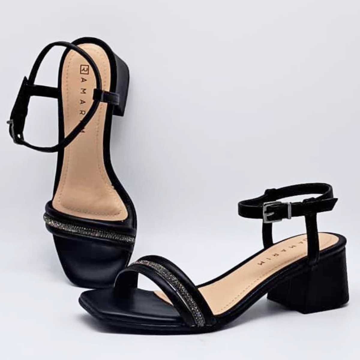 Sandália Feminina Ramarim Salto Baixo Conforto 25-30202 Preto 6