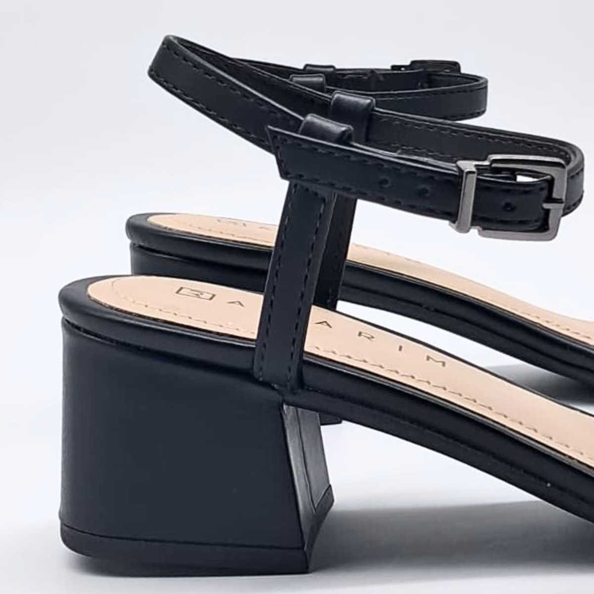 Sandália Feminina Ramarim Salto Baixo Conforto 25-30202 Preto 7