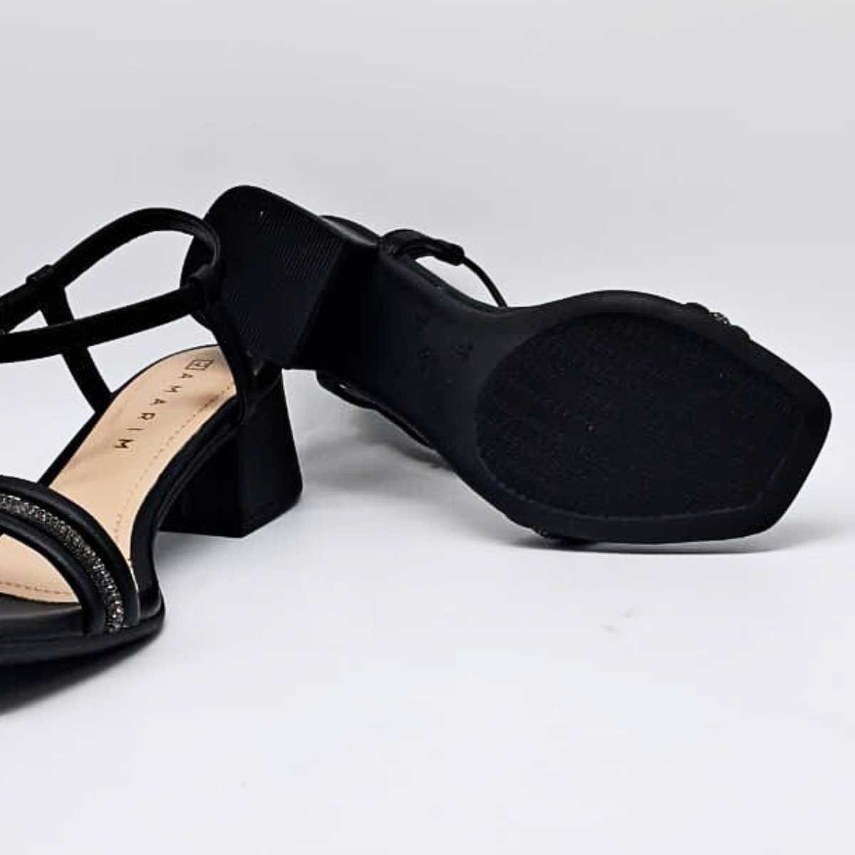 Sandália Feminina Ramarim Salto Baixo Conforto 25-30202 Preto 8