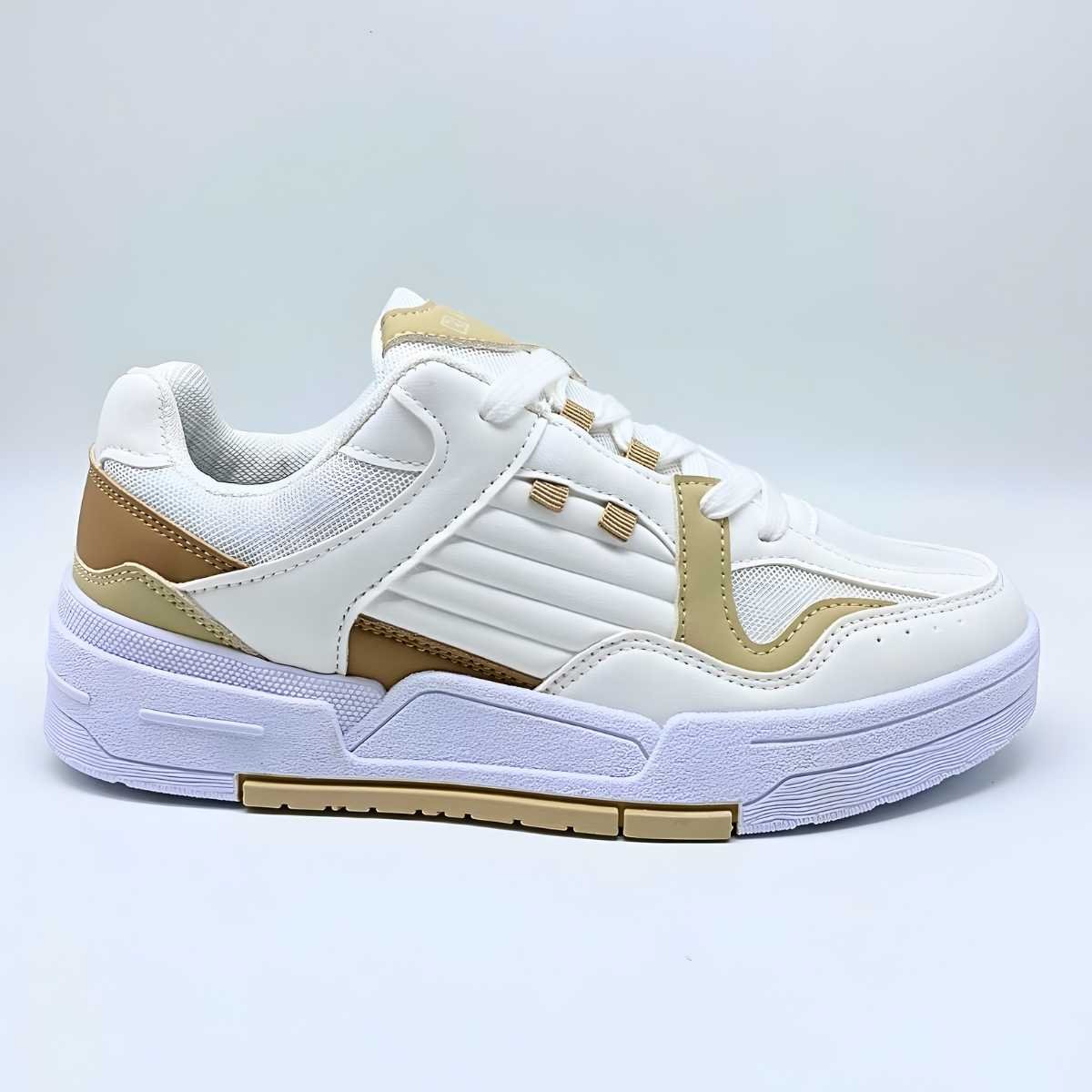 Tênis Feminino Ramarim Estilo Conforto Street Leve 25-89236 Branco/Palha 2