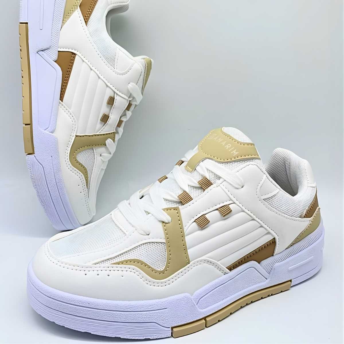 Tênis Feminino Ramarim Estilo Conforto Street Leve 25-89236 Branco/Palha 7