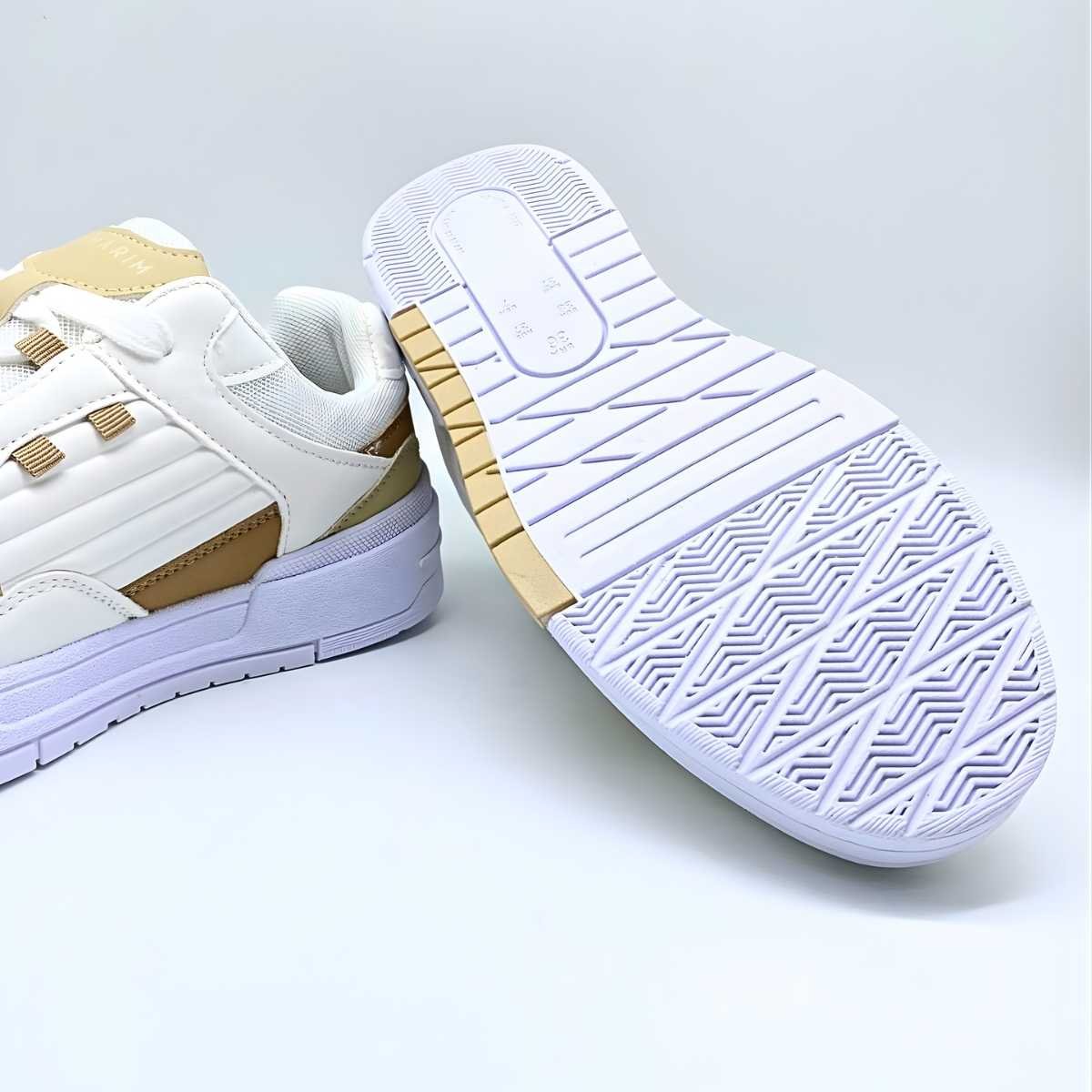 Tênis Feminino Ramarim Estilo Conforto Street Leve 25-89236 Branco/Palha 8