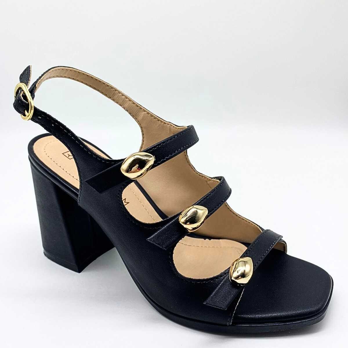 Sandália Feminina Ramarim Salto Estilo Conforto Leve 25-41205 Preto 3