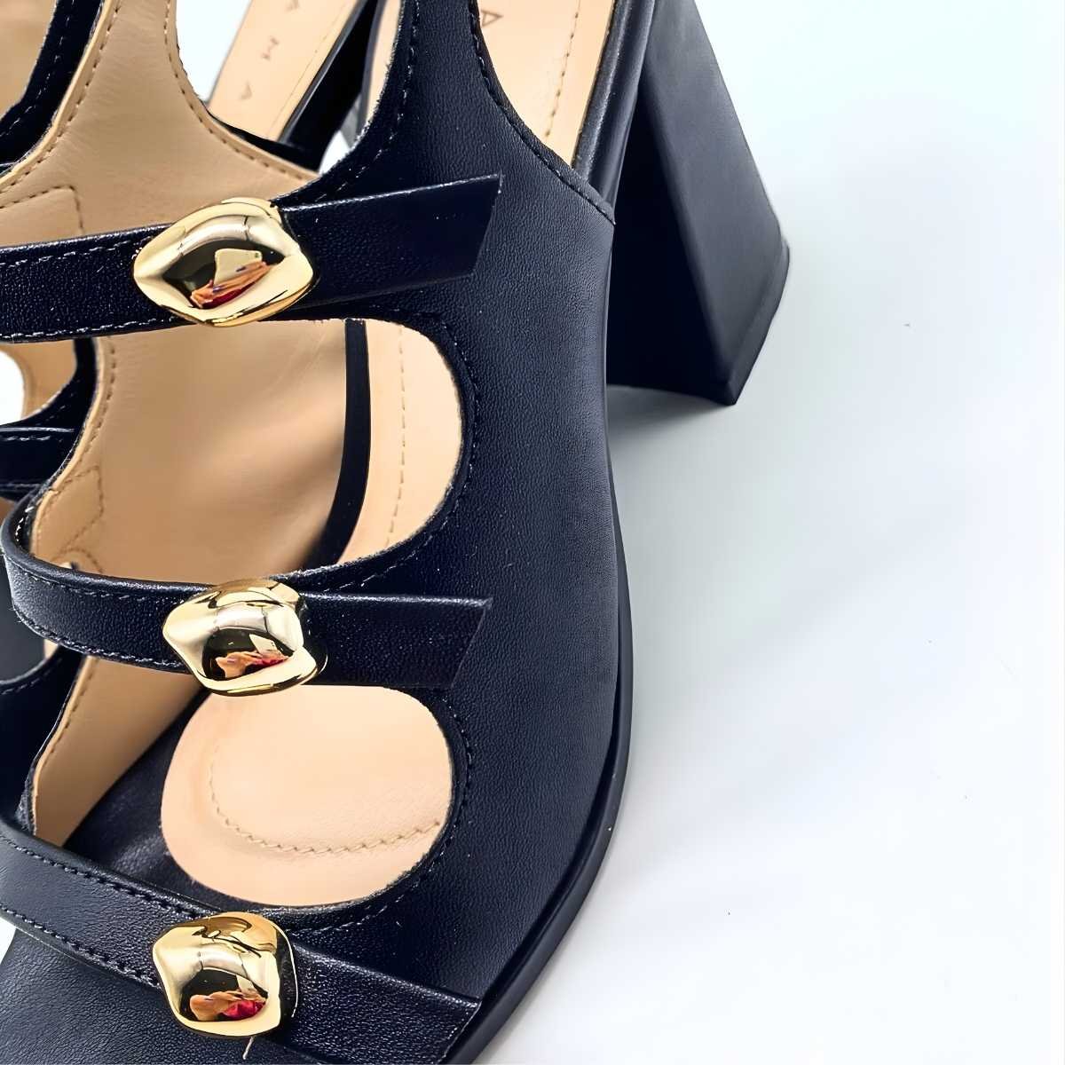 Sandália Feminina Ramarim Salto Estilo Conforto Leve 25-41205 Preto 5