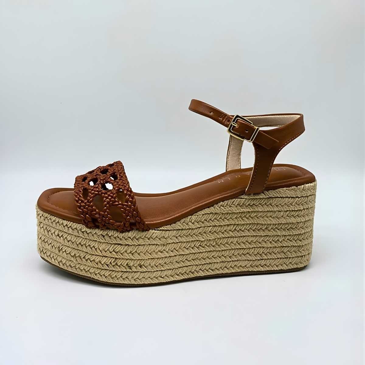 Sandália Feminina Ramarim Plataforma Corda Estilo 25-36206 Marrom 3