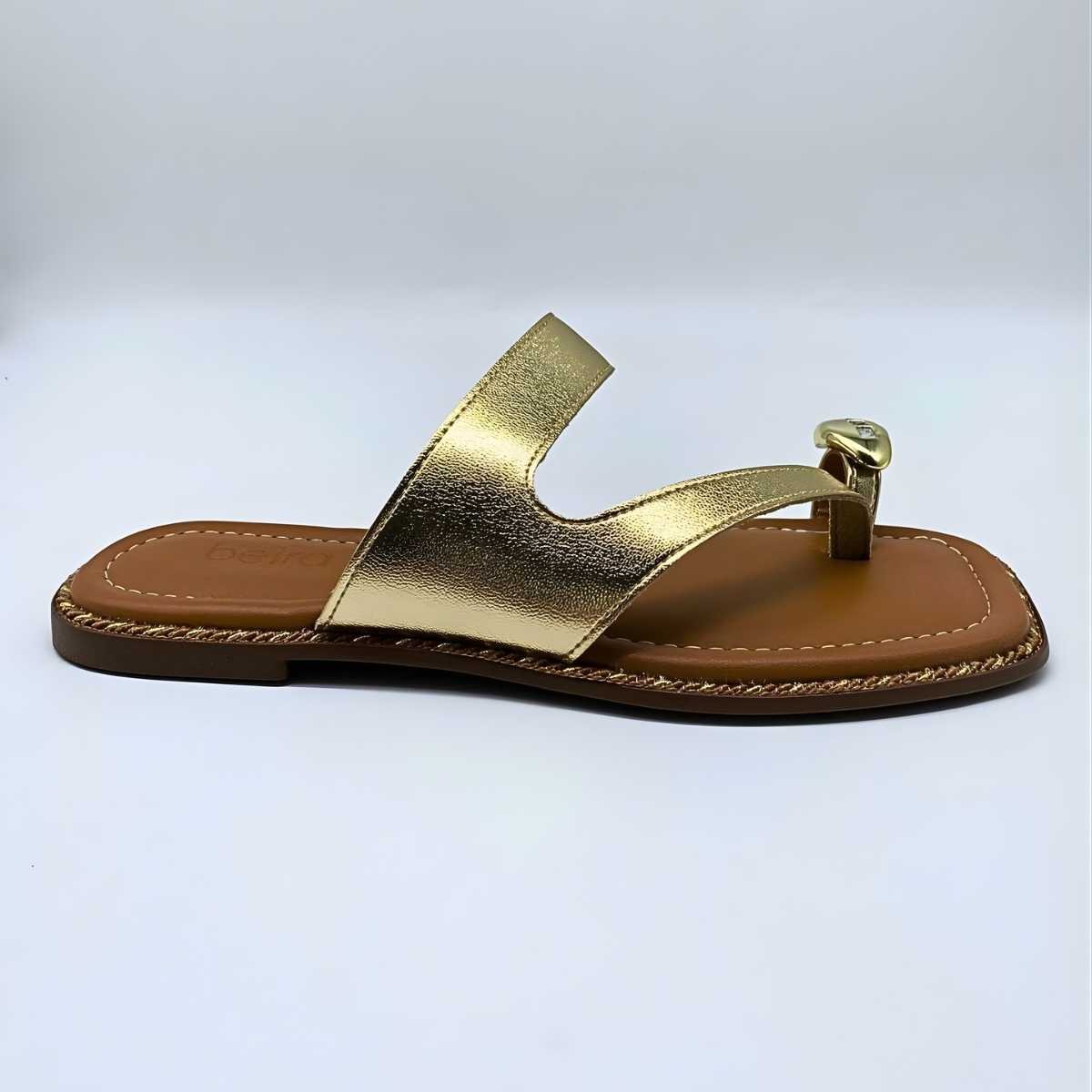 Sandália Feminina Beira Rio Estilo Conforto Leve 8506.209 Dourado 2