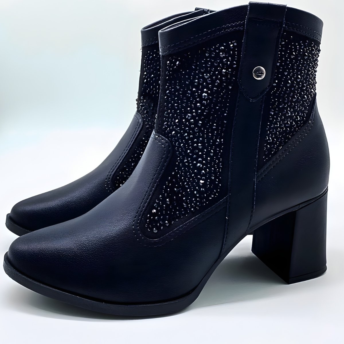 Bota Feminina Dakota Cano Curto Estilo Conforto Brilho G9904 Preto 4