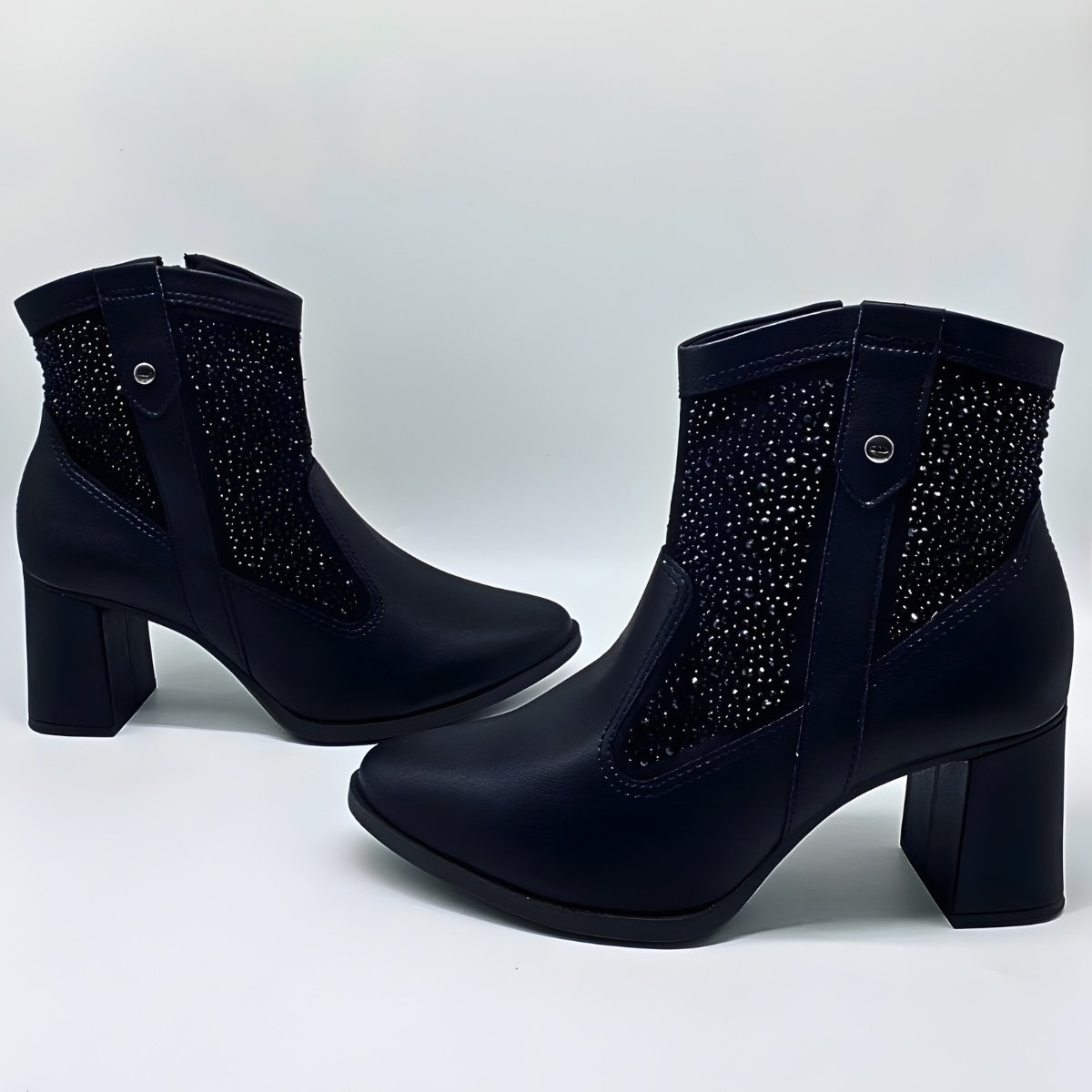 Bota Feminina Dakota Cano Curto Estilo Conforto Brilho G9904 Preto 6