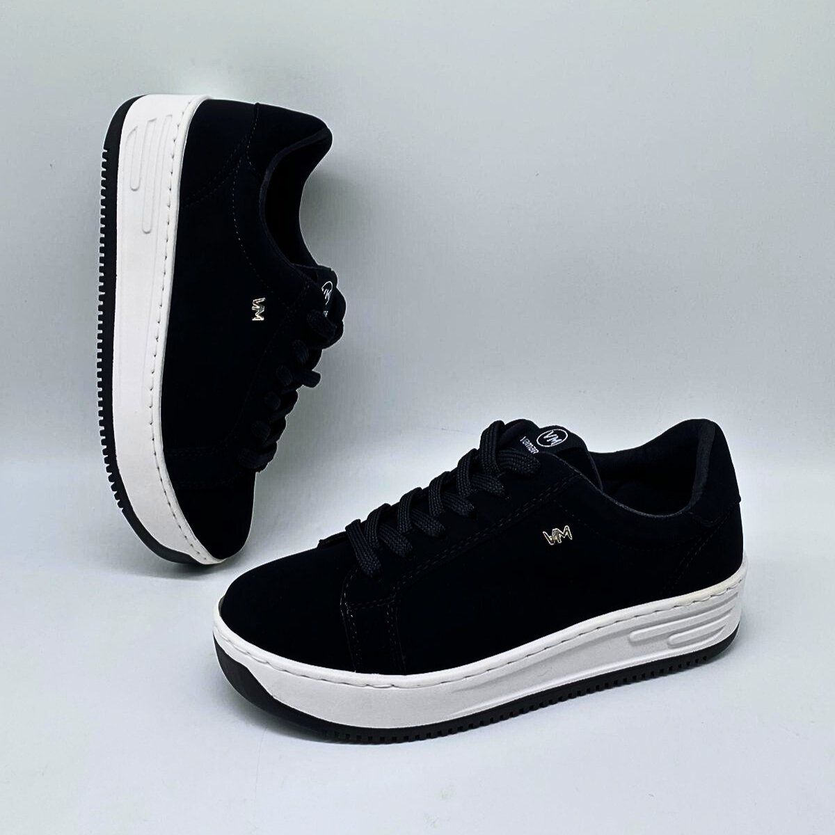 Tênis Feminino Via Marte Casual Sola Alta Conforto 065-001 Preto 8