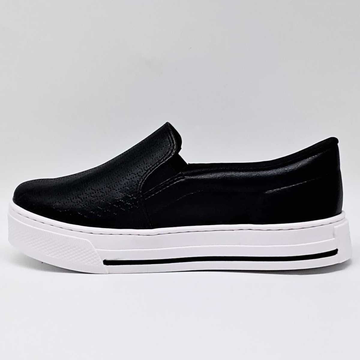 Tênis Feminino Via Marte Slip On Casual Confy Estilo 027-027 Preto 2