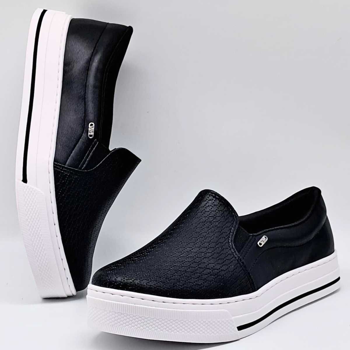 Tênis Feminino Via Marte Slip On Casual Confy Estilo 027-027 Preto 4