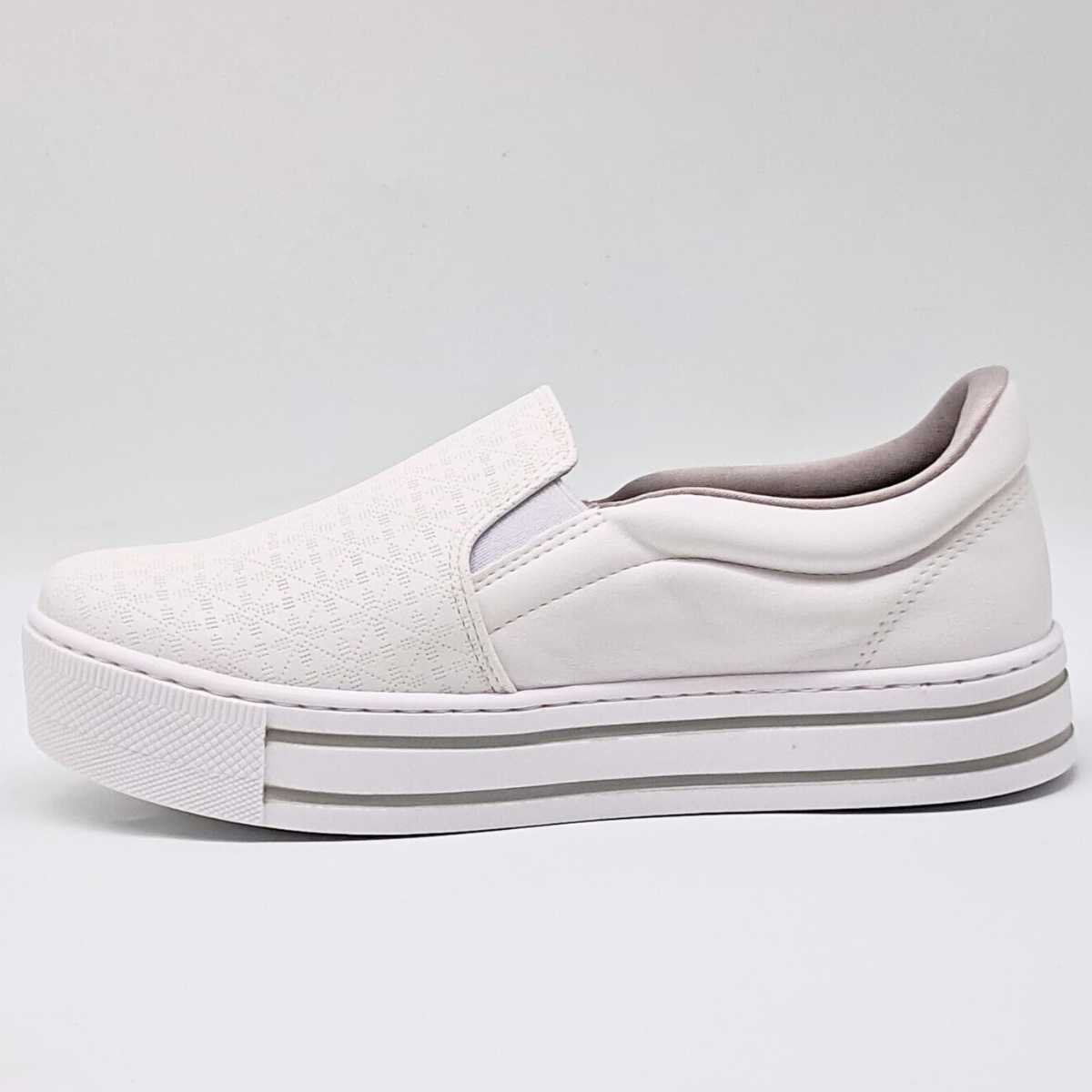 Tênis Feminino Via Marte Slip On Casual Confy Estilo 027-027 Branco 2