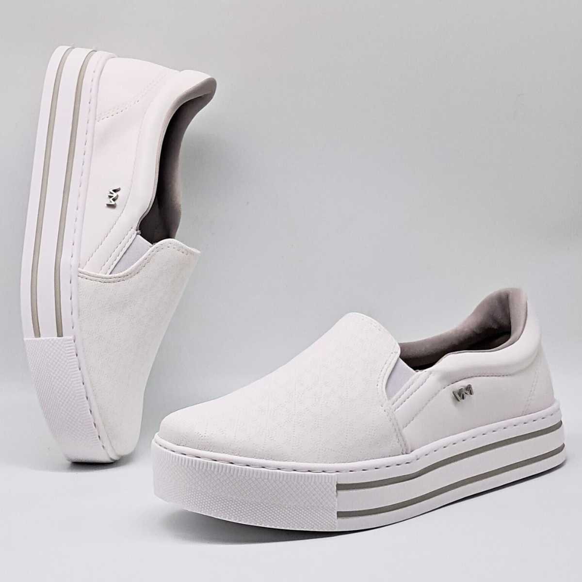 Tênis Feminino Via Marte Slip On Casual Confy Estilo 027-027 Branco 4
