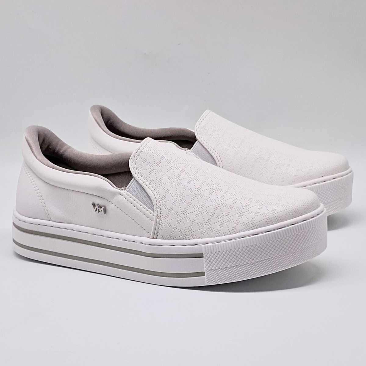 Tênis Feminino Via Marte Slip On Casual Confy Estilo 027-027 Branco 5