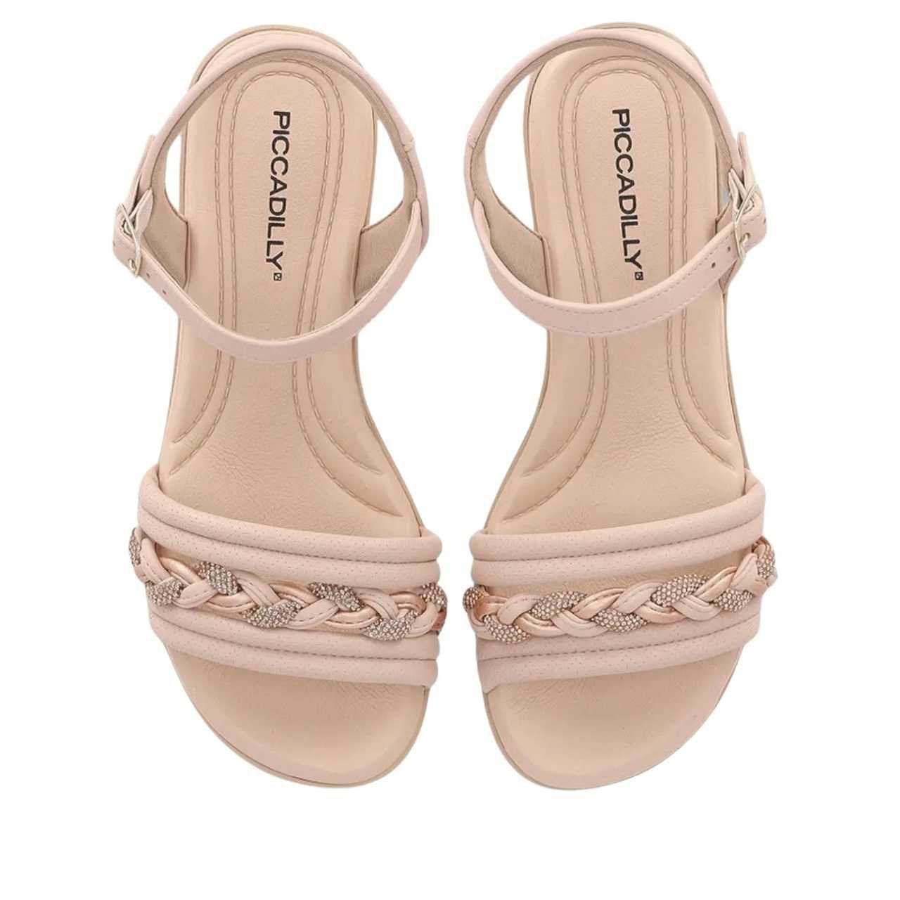 Sandália Piccadilly Feminina Salto Baixo Estilo Confy 500377 Rose 4