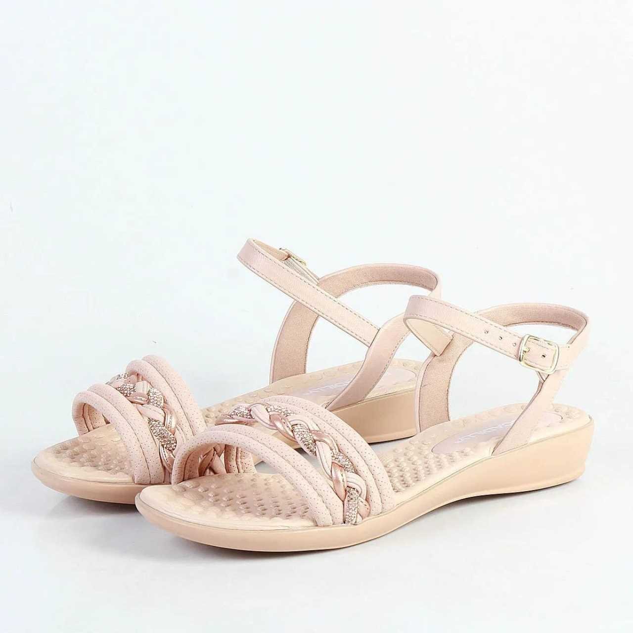 Sandália Piccadilly Feminina Salto Baixo Estilo Confy 500377 Rose 5