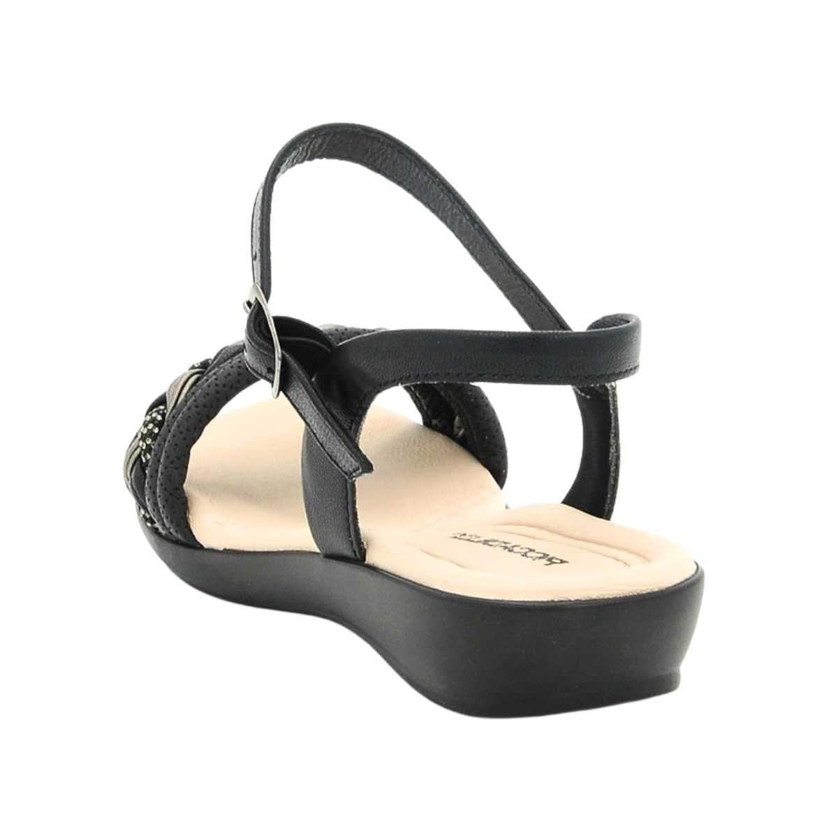Sandália Piccadilly Feminina Salto Baixo Estilo Confy 500377 Preto 4