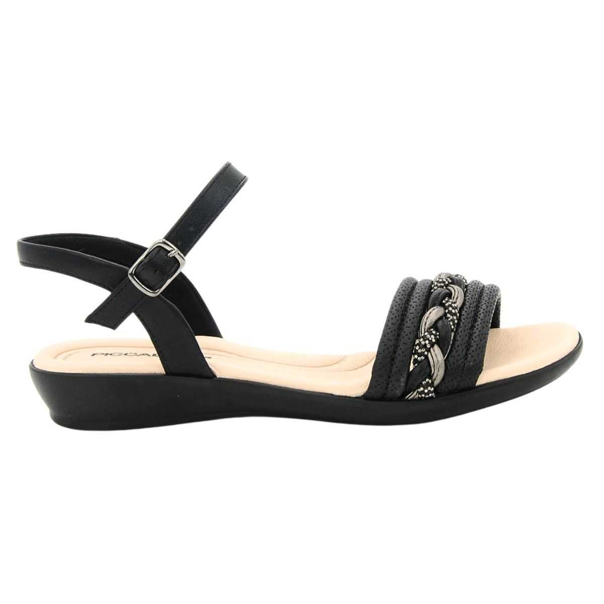 Sandália Piccadilly Feminina Salto Baixo Estilo Confy 500377