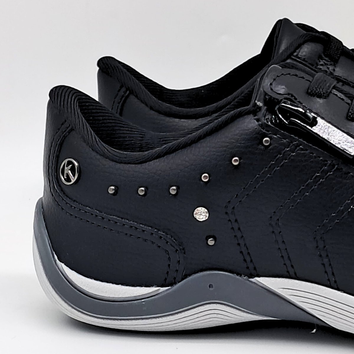 Tênis Casual Zíper Calce Fácil Feminino Kolosh C3670 Preto 6