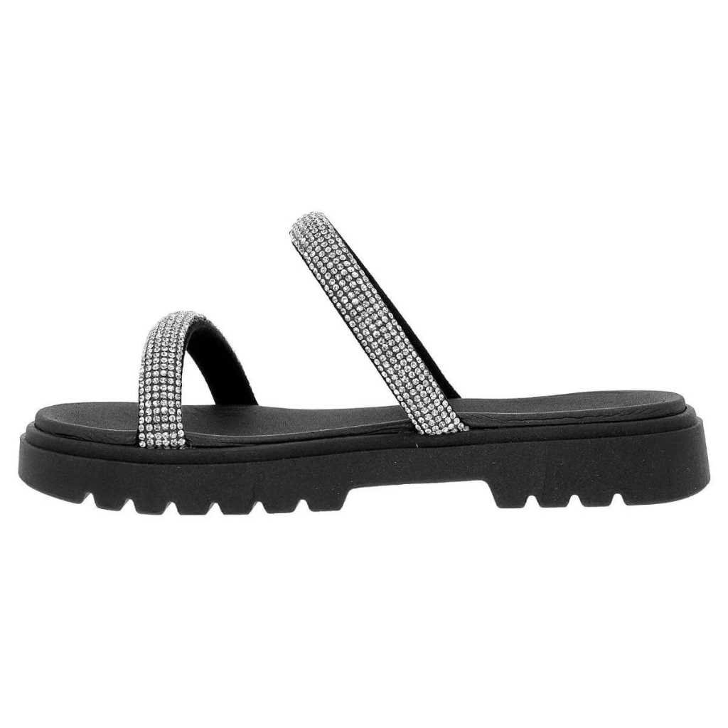 Sandália Menina Molekinha Infantil Strass 2344.127 Preto Cristal 2