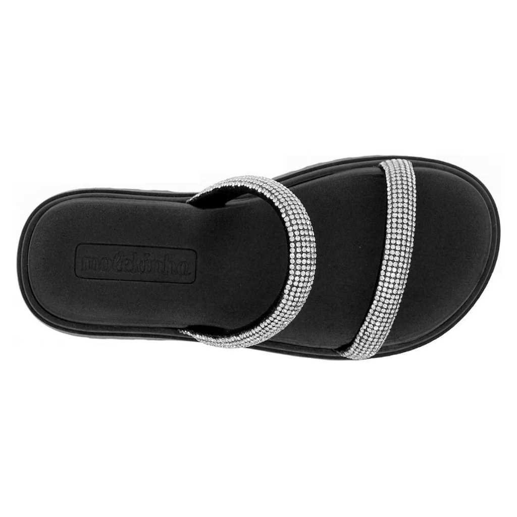 Sandália Menina Molekinha Infantil Strass 2344.127 Preto Cristal 6