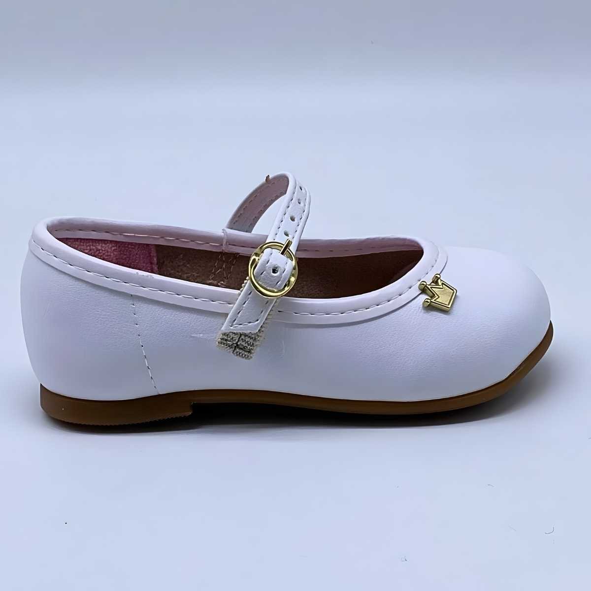 Sapatilha Bebê Molekinha Boneca Verniz Estilo Confy 2106.1041 Branco 2