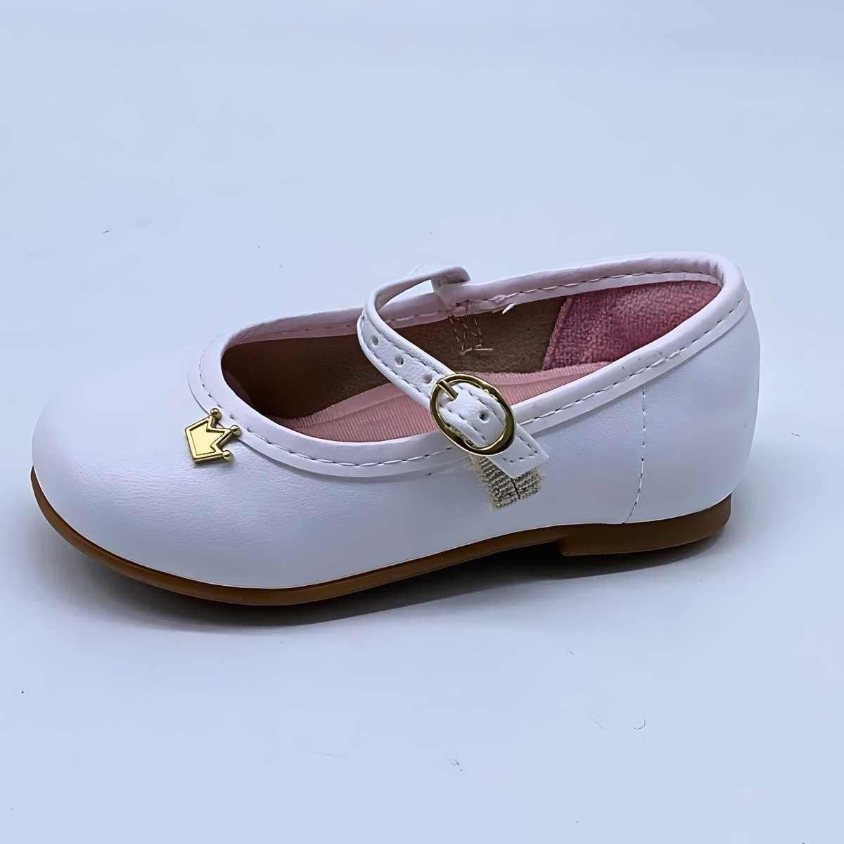 Sapatilha Bebê Molekinha Boneca Verniz Estilo Confy 2106.1041 Branco 3