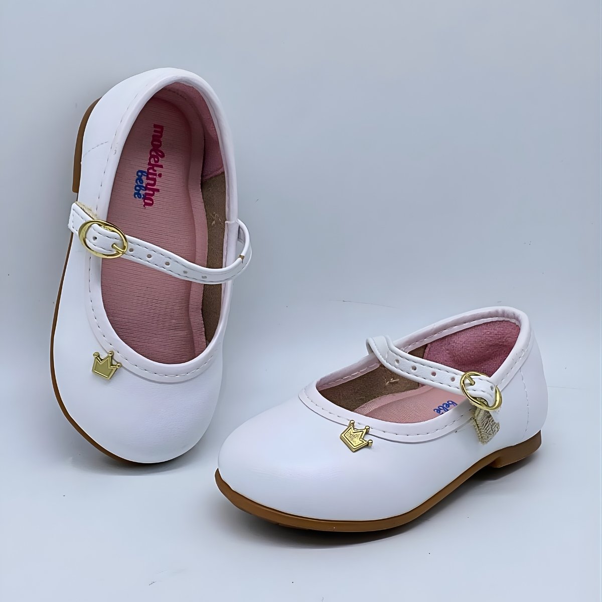 Sapatilha Bebê Molekinha Boneca Verniz Estilo Confy 2106.1041 Branco 7
