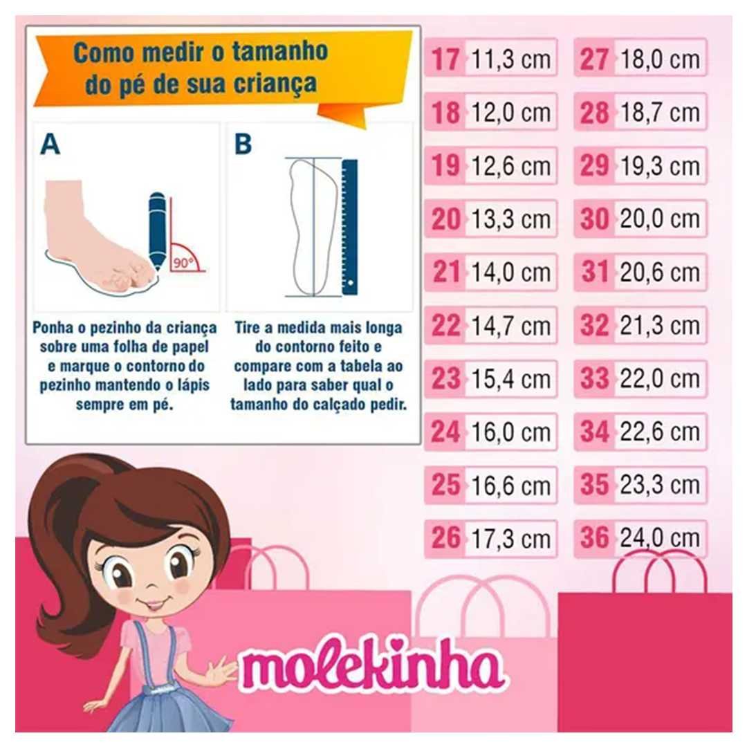 Tênis Infantil Molekinha Meninas Casual Multi Color 2520.320 Rosa 8