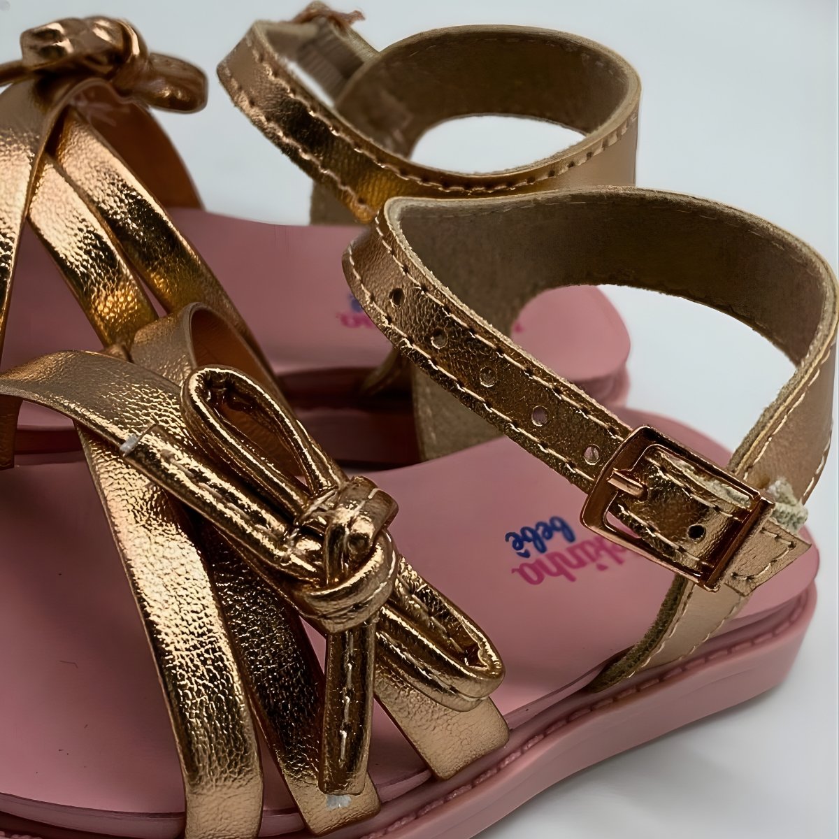 Sandália Menina Bebê Molekinha Metalizada Estilo 2714.222 Dourado 5