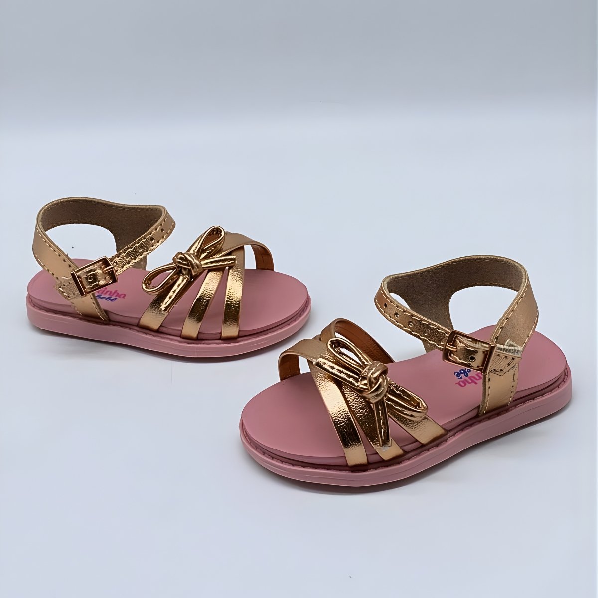 Sandália Menina Bebê Molekinha Metalizada Estilo 2714.222 Dourado 6