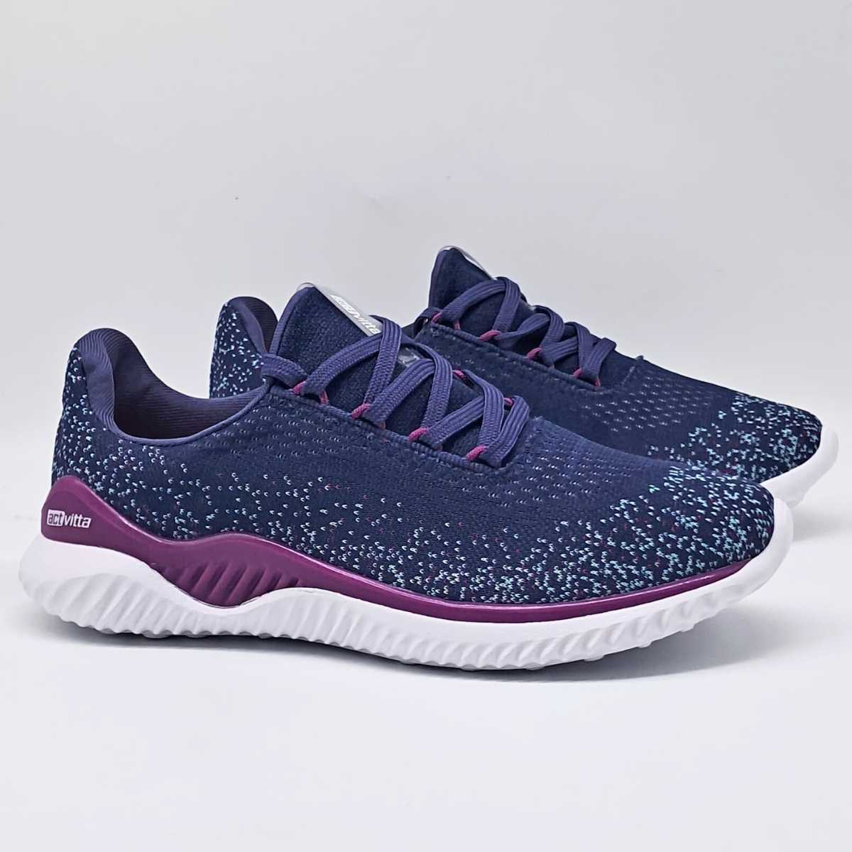 Tênis Feminino Actvitta Casual Esportivo Conforto 4802.230 Azul/Roxo 3