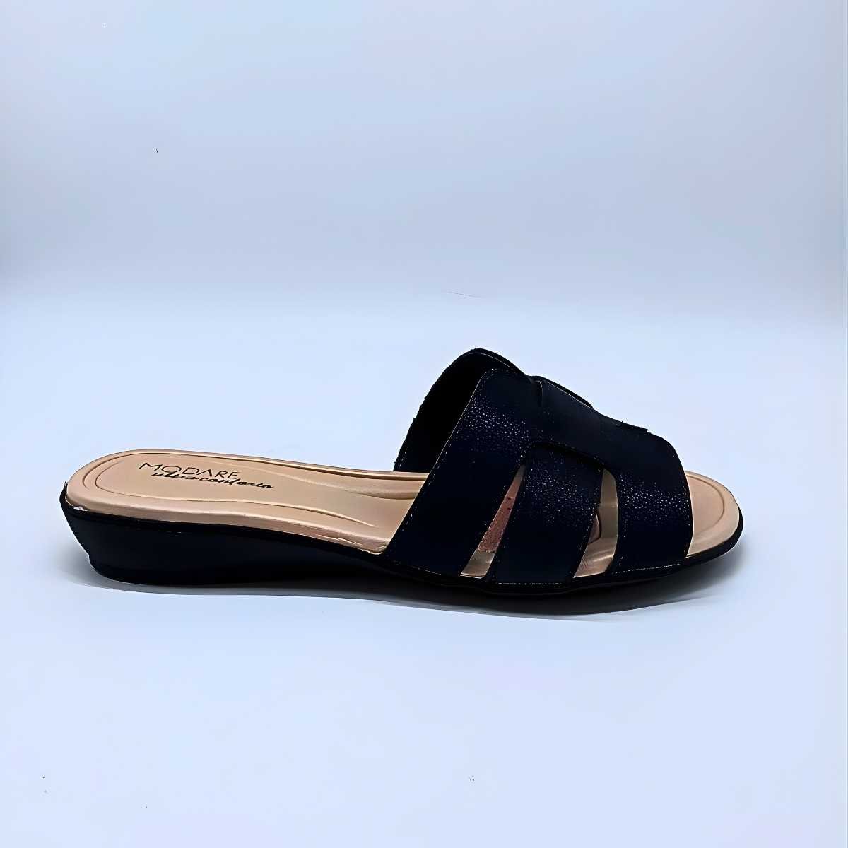 Sandália Feminina Modare Rasteirinha Conforto Leve 7127.264 Preto 2