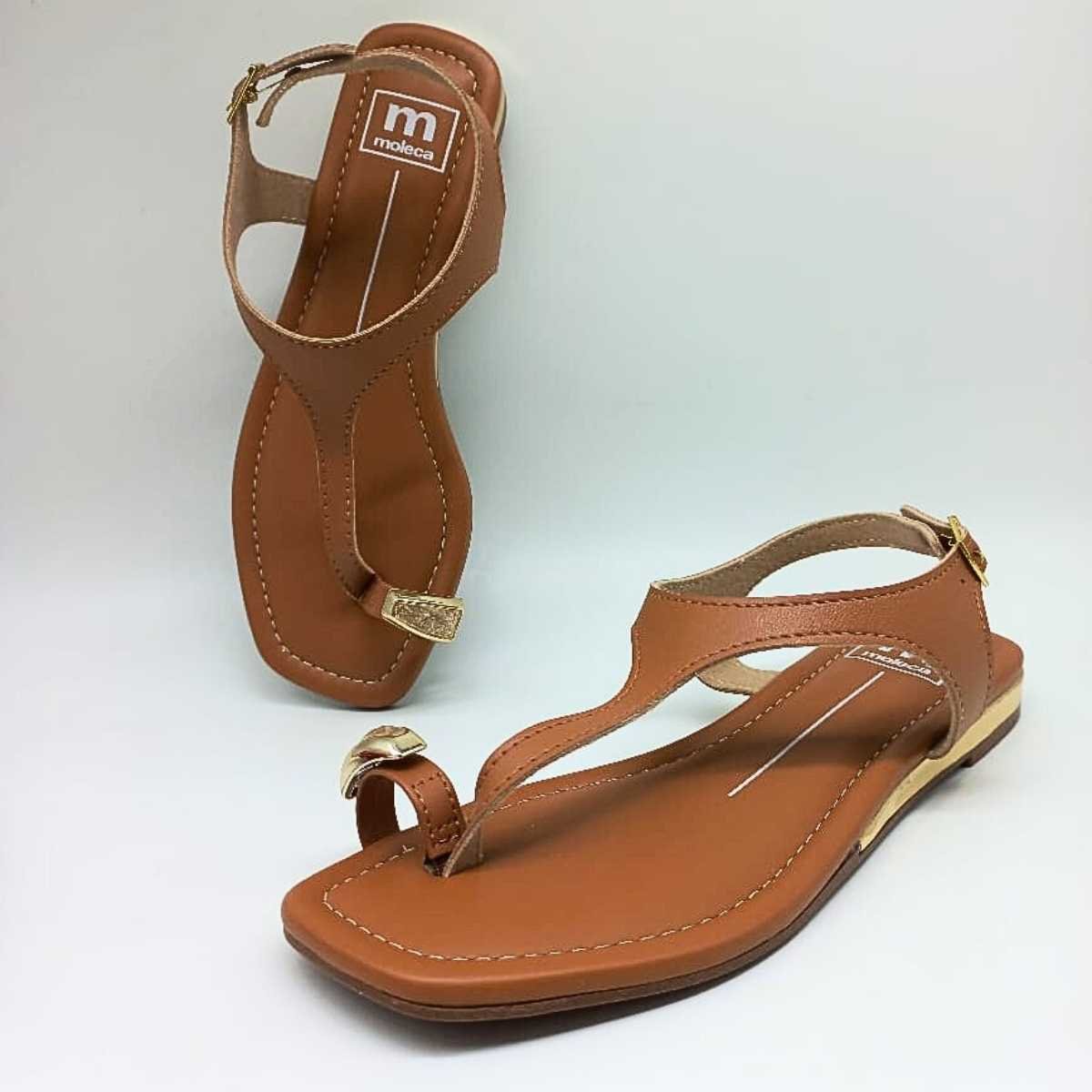 Sandália Moleca Feminina Dedo Anabelinha 5559.103 Marrom 5