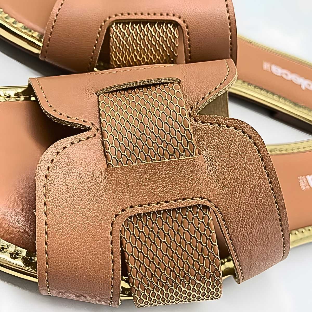 Sandália Feminina Moleca H Moderno Metalizado Estilo 5435.553 Marrom 5