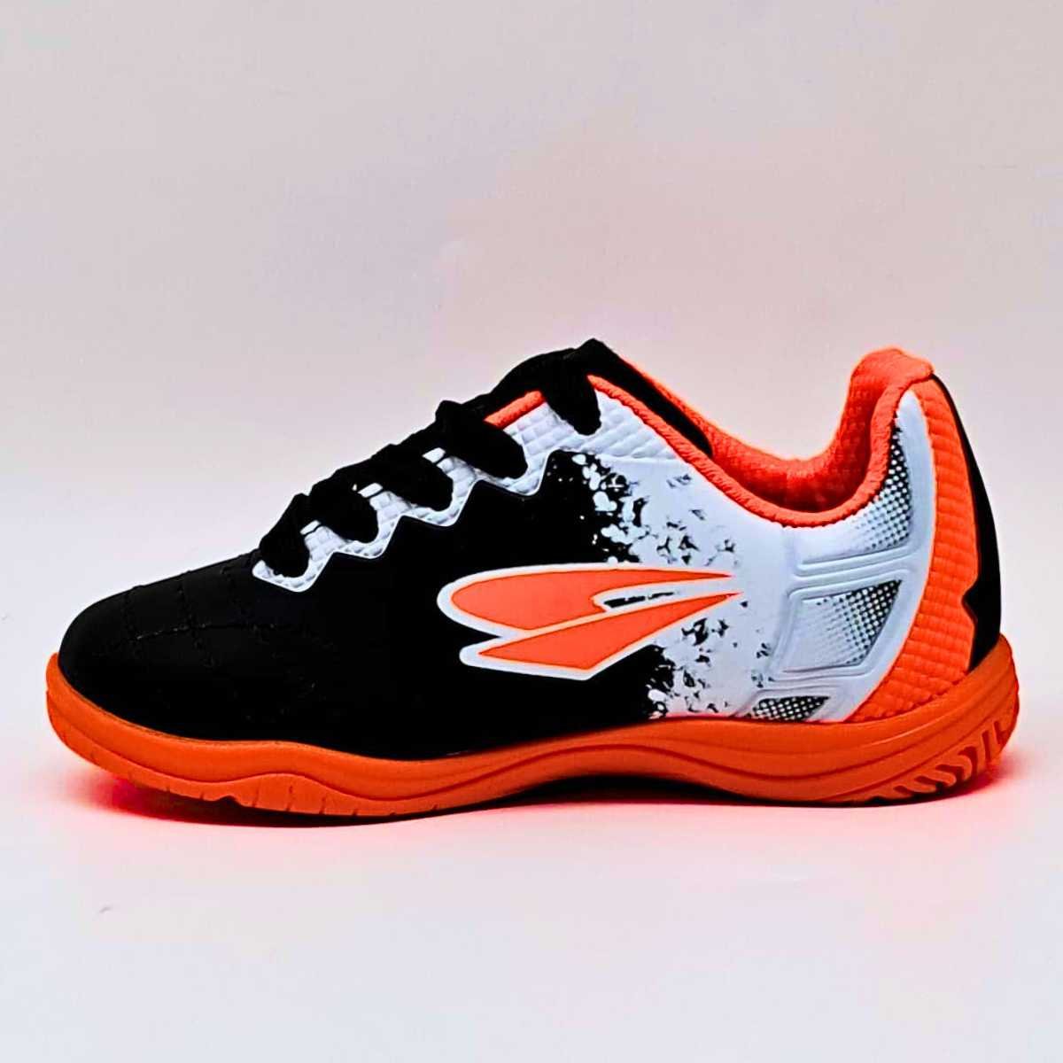 Chuteira Futsal Bebê Menino Dray 5304 Preto/Laranja 3