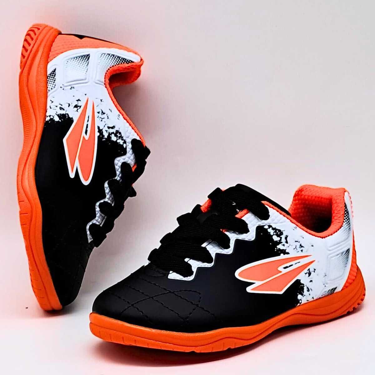 Chuteira Futsal Bebê Menino Dray 5304 Preto/Laranja 5