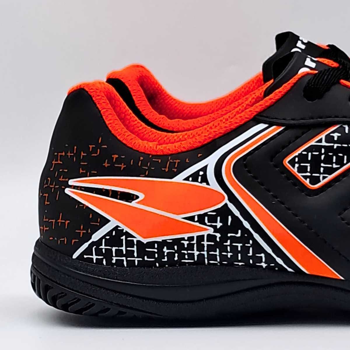 Chuteira Masculino Dray Futsal Esportivo Confortável 305 Preto/Laranja 4