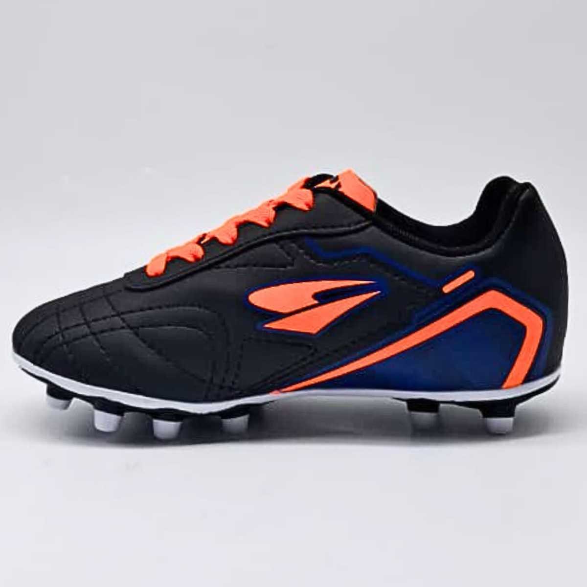 Chuteira Menino Dray Campo Juvenil Esportivo Conforto 307 Preto/Laranja 2