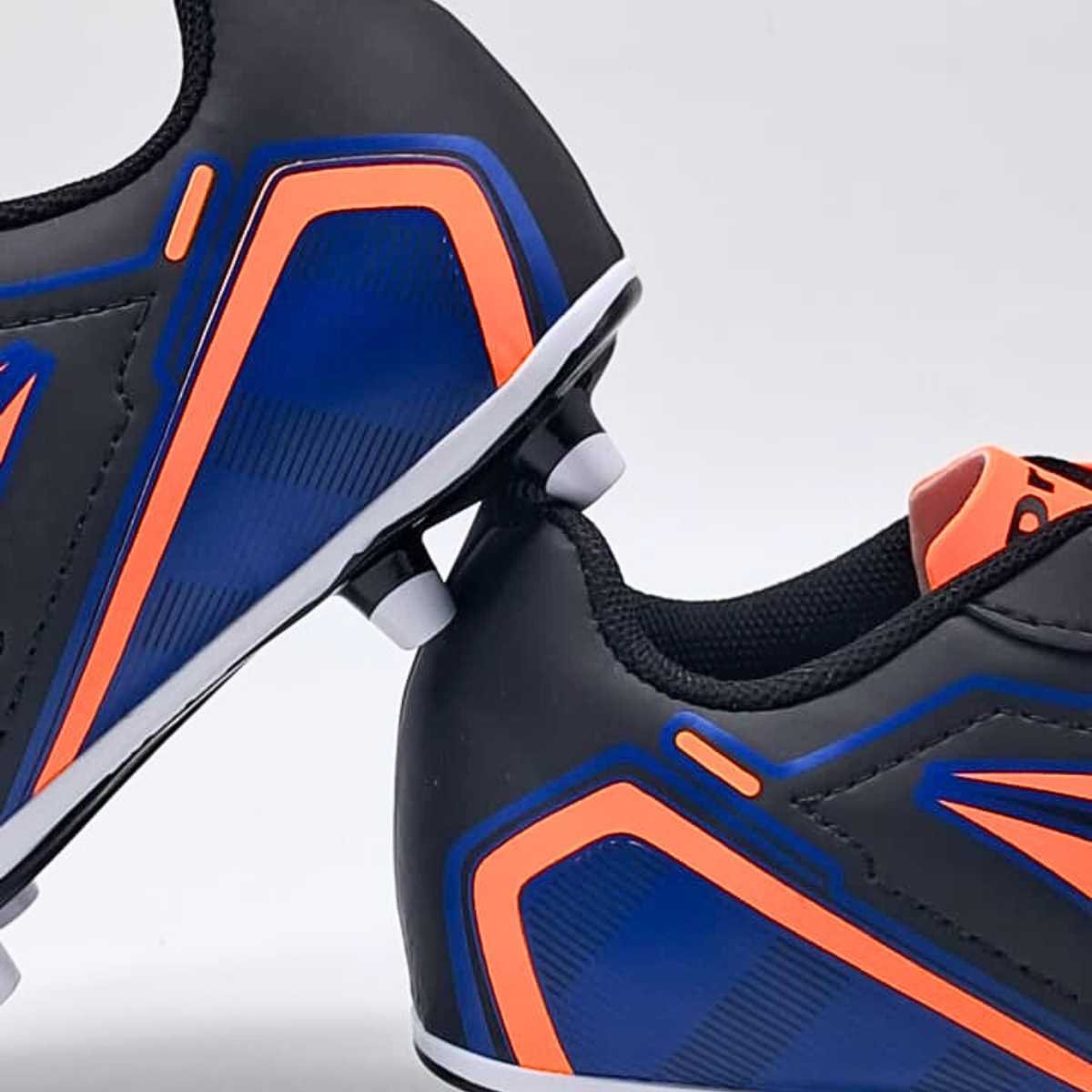 Chuteira Menino Dray Campo Juvenil Esportivo Conforto 307 Preto/Laranja 4