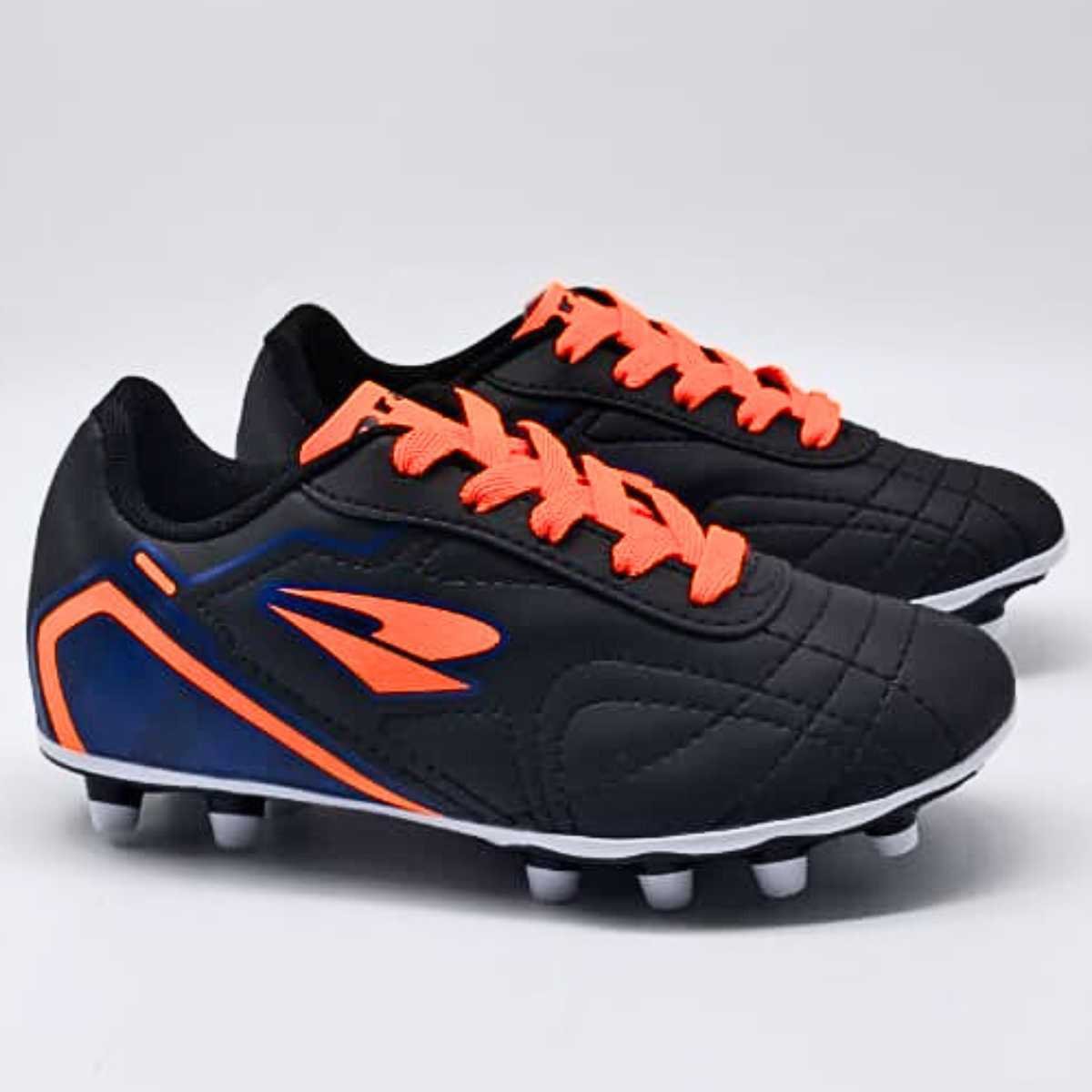Chuteira Menino Dray Campo Juvenil Esportivo Conforto 307 Preto/Laranja 5