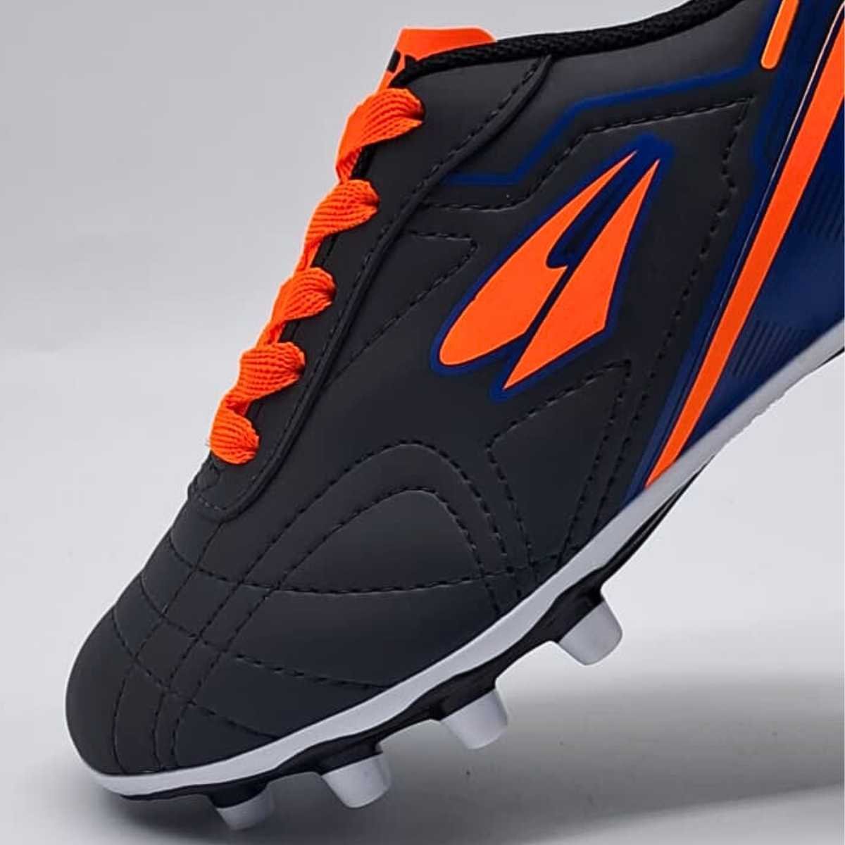 Chuteira Menino Dray Campo Juvenil Esportivo Conforto 307 Preto/Laranja 7