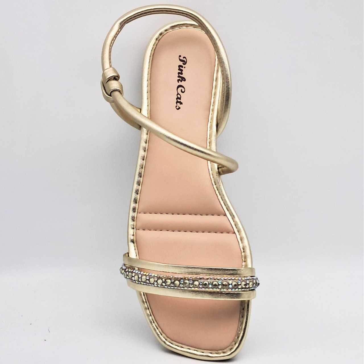 Sandália Menina Pink Cats Infantil Calce Facil Estilo V4812 Dourado 6