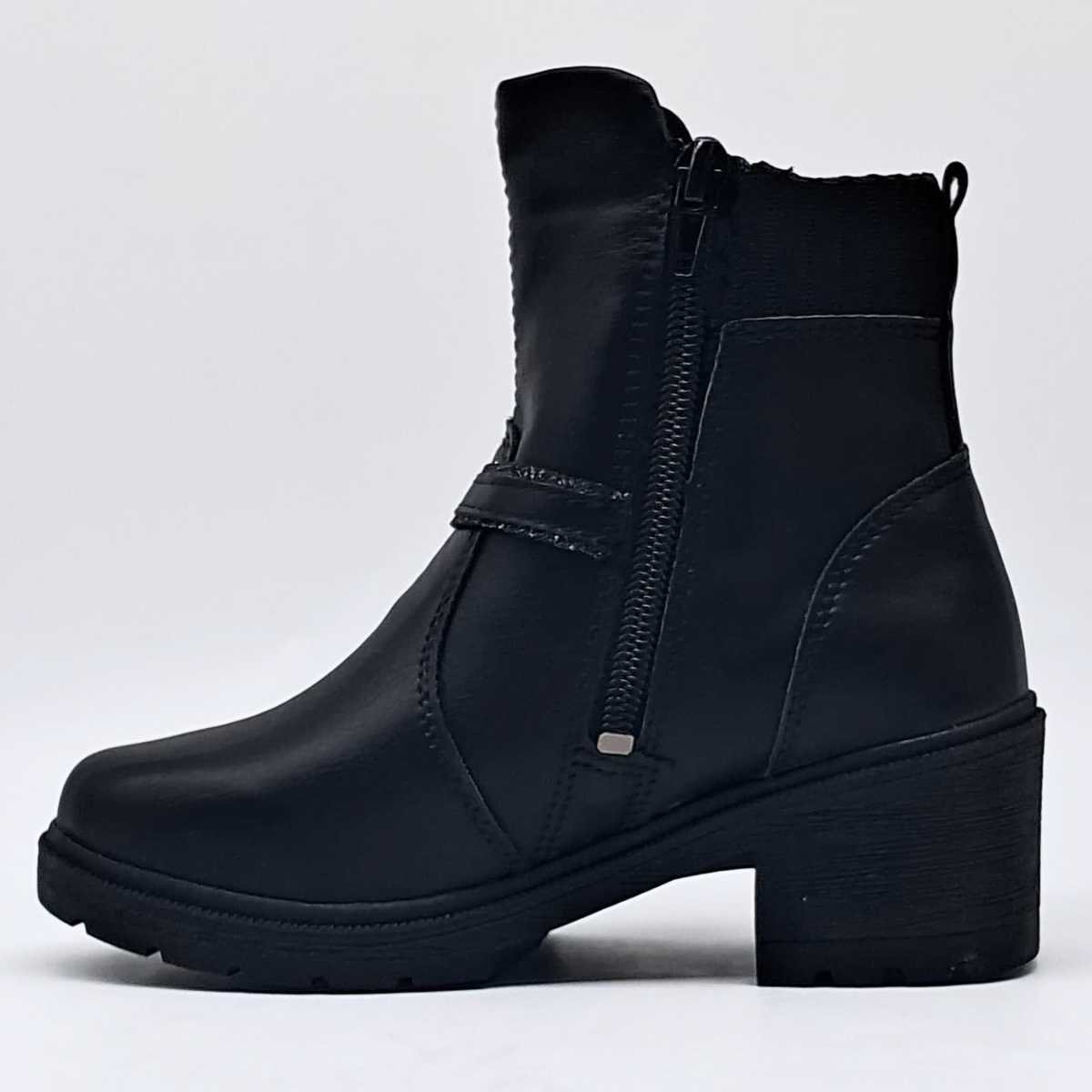 Bota Menina Pink Cats Infantil Cano Baixo Salto Confy V4001 Preto 2